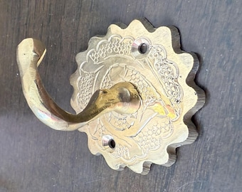 Handmade Brass Wall Hook: Moroccan Boho Decor