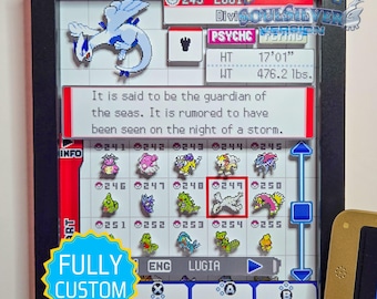 Pokémon SoulSilver Pokédex Customizable Shadowbox - Handmade