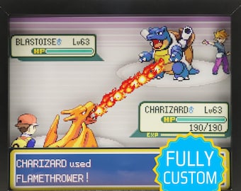 Pokemon Firered HeartGold Black- Battle Scene Shadowbox