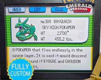 Pokémon Emerald Pokédex Customizable Shadowbox - Handmade