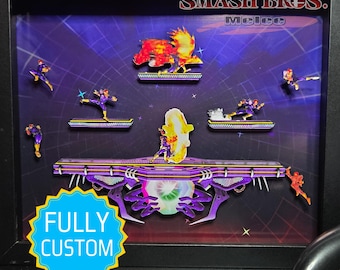 Super Smash Bros Melee SSBM Customizable Shadowbox - Handmade