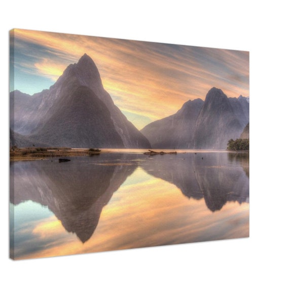 Milford Sound New Zealand Canvas Wall Art Wrap Print Etsy
