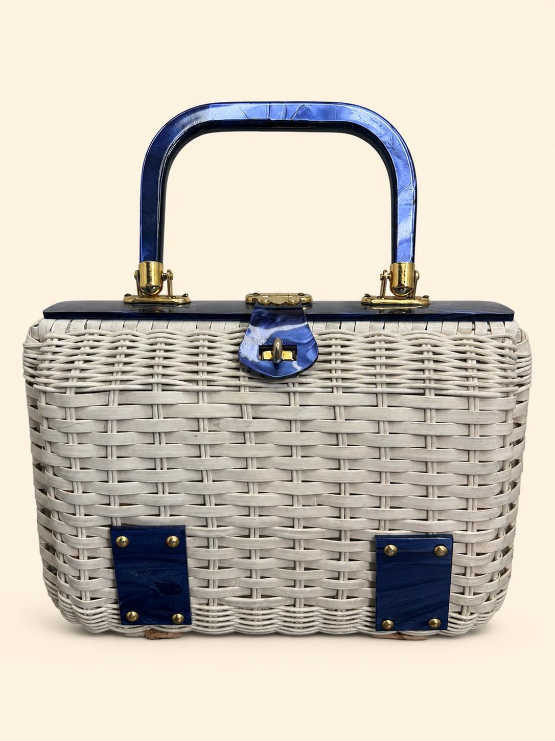 Vintage Wicker Lucite Purse - Etsy