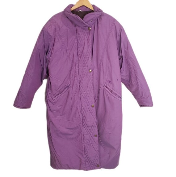 LUHTA Epic Monochromatic Purple Long Duvet Coat V… - image 2