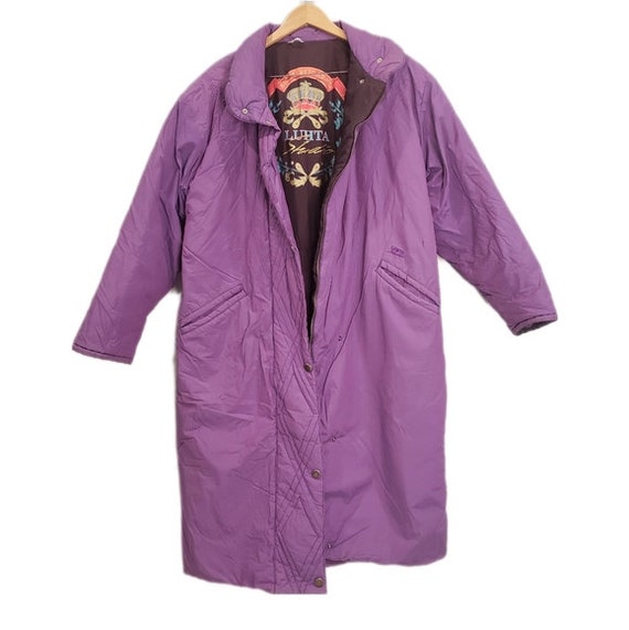 LUHTA Epic Monochromatic Purple Long Duvet Coat V… - image 1