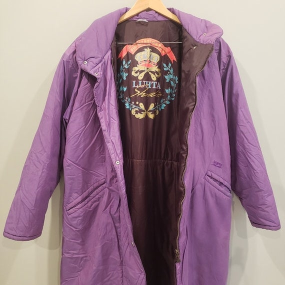 LUHTA Epic Monochromatic Purple Long Duvet Coat V… - image 5
