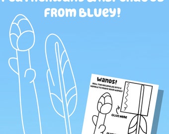 Bluey Cutout Wand Activity | Downloadable Printable