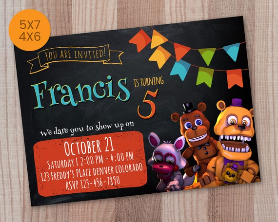 Fnaf Birthday Invitation Template to Print at Home DIY