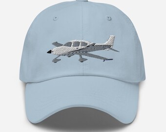 Customizable CIRRUS aviation Embroidered adjustable cap with back buckle. Dad hat. 100% chino cotton twill - N Number