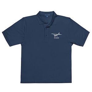 CESSNA 172 Custom N Number Embroidered Aviation Men&#39;s Premium Polo