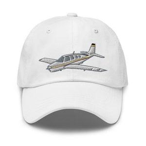 BONANZA A36 Weiß Bestickter Hut - personalisierte N Nummer Luftfahrt