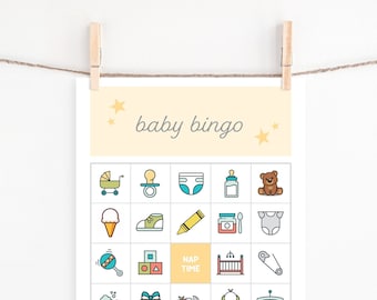 Baby Shower Bingo Game: 30 Unique Printable Cards (PDF)