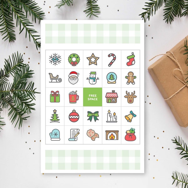 Printable Christmas Bingo | 30 Unique Bingo Cards | Instant Digital Download PDF | Holiday Party Game