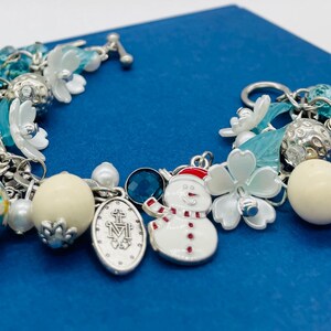 Personalized Christmas Charm Bracelet: Silver Holiday Jewelry Gift