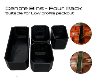 Middle Bins - Four Pack - Suitable for Milwaukee Low Profile Packout