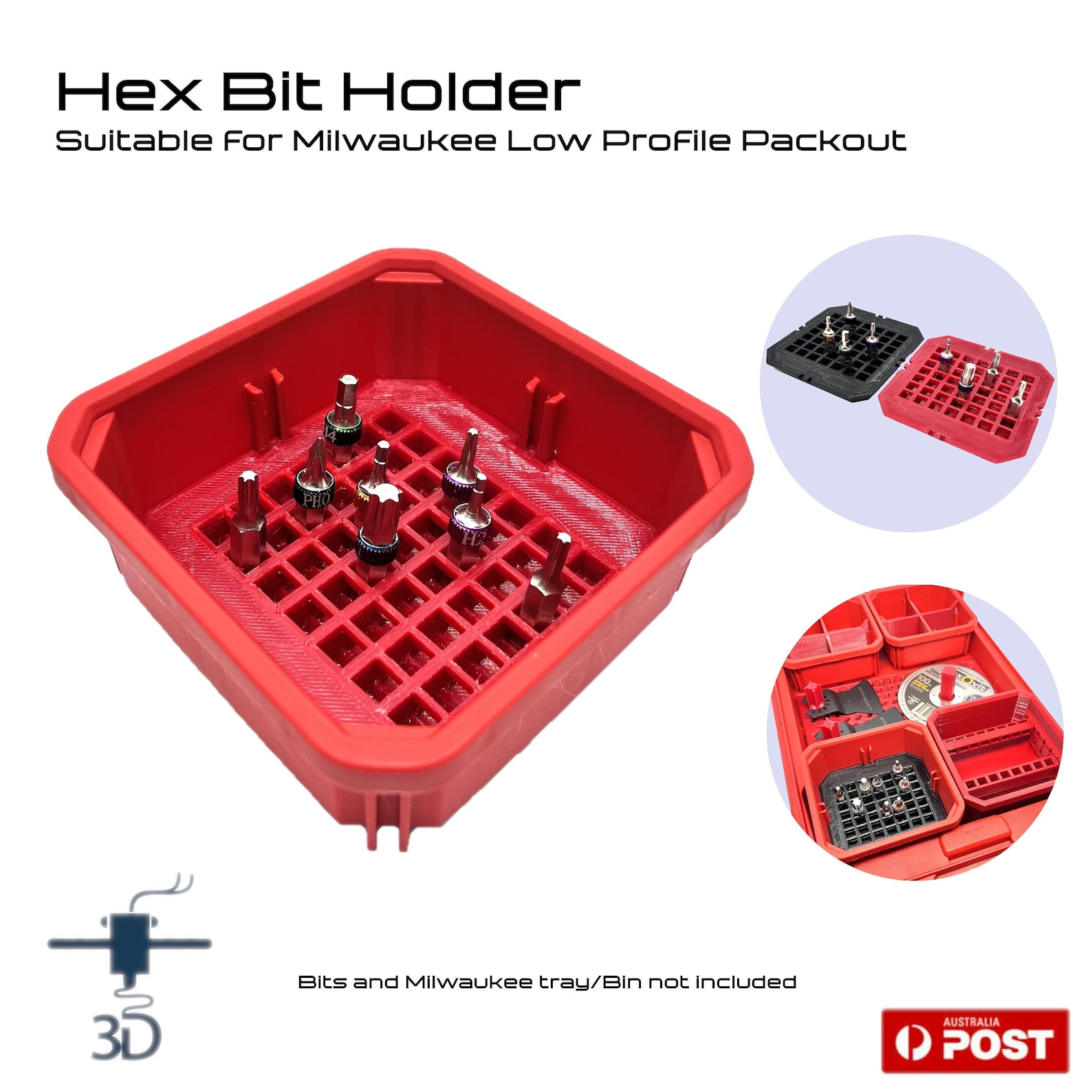 Hex Bit Holder Suitable for Milwaukee Low Profile Packout Etsy Australia