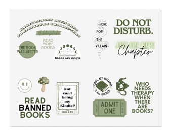 Green Aesthetic Kindle Sticker Sheet