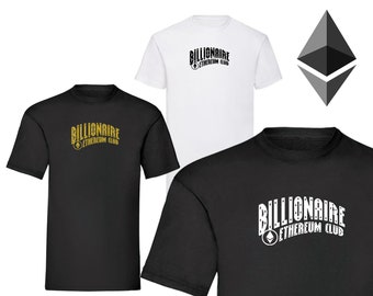 Billionaire Ethereum Club Logo Unisex T Shirt - ETH Bitcoin Crypto Currency Tee - Size: S M L XL XXL