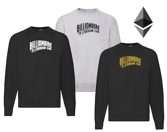 Billionaire Ethereum Club Logo Unisex Sweater - Eth Bitcoin Crypto - Size: S M L XL XXL