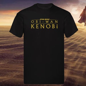 Camiseta negra unisex con logotipo impreso de Star Wars de la serie Obi Wan Kenobi - Talla: S M L XL XXL