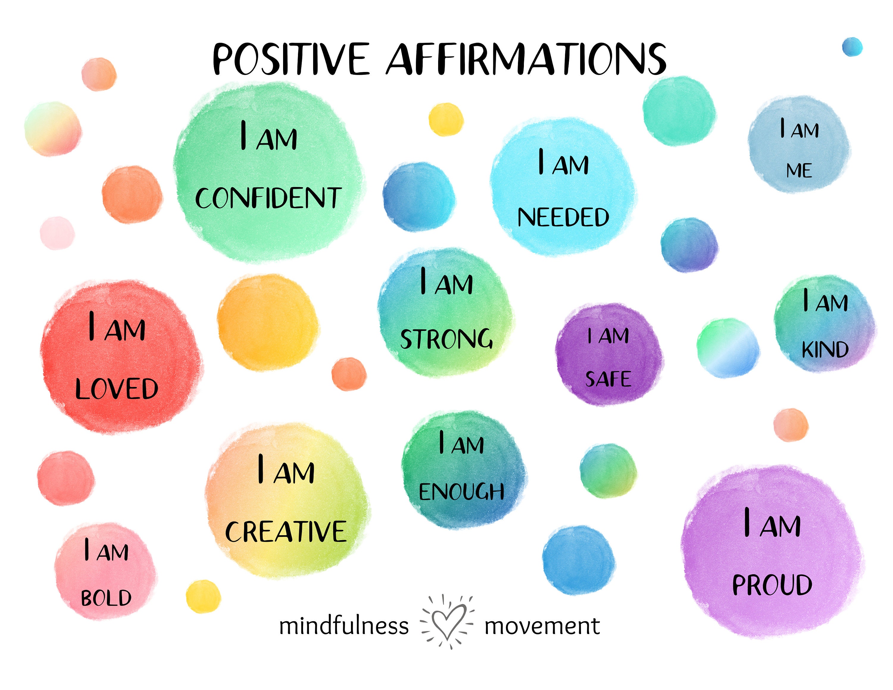 Positive Affirmation Poster I AM Statements Social Emotional - Etsy New ...