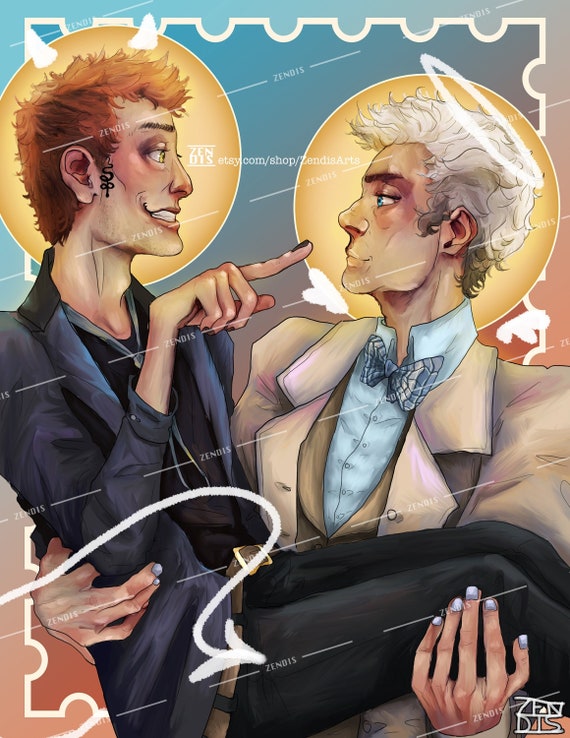 Good Omens: Aziraphale and Crowley Poster 8.5 X 11 Art Print Fanart Work, Good  Omens Season 2 