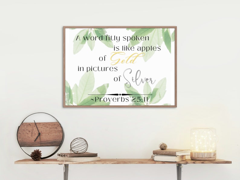 Christian Wall Art, Printable Instant Digital Download, apples of Gold ...