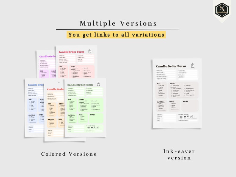 Customizable Candle Order Form Template Editable Canva Etsy