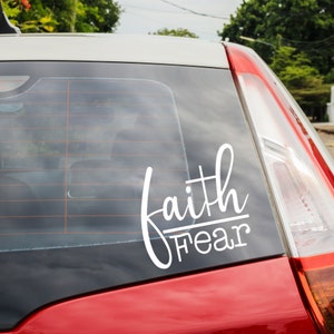 Faith Over Fear Religious Window Christian Stickers For Your Car And Truck, Custom Made In the USA