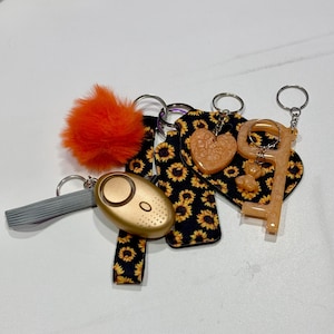 Multifunction Safety Keychain: Wristlet, Panic Button, No-Touch Tool