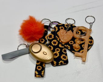 Multifunction Safety Keychain: Wristlet, Panic Button, No-Touch Tool