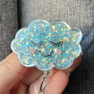 Blue Dream Cloud Badge Reel - Sleepy Cloud Badge Reel