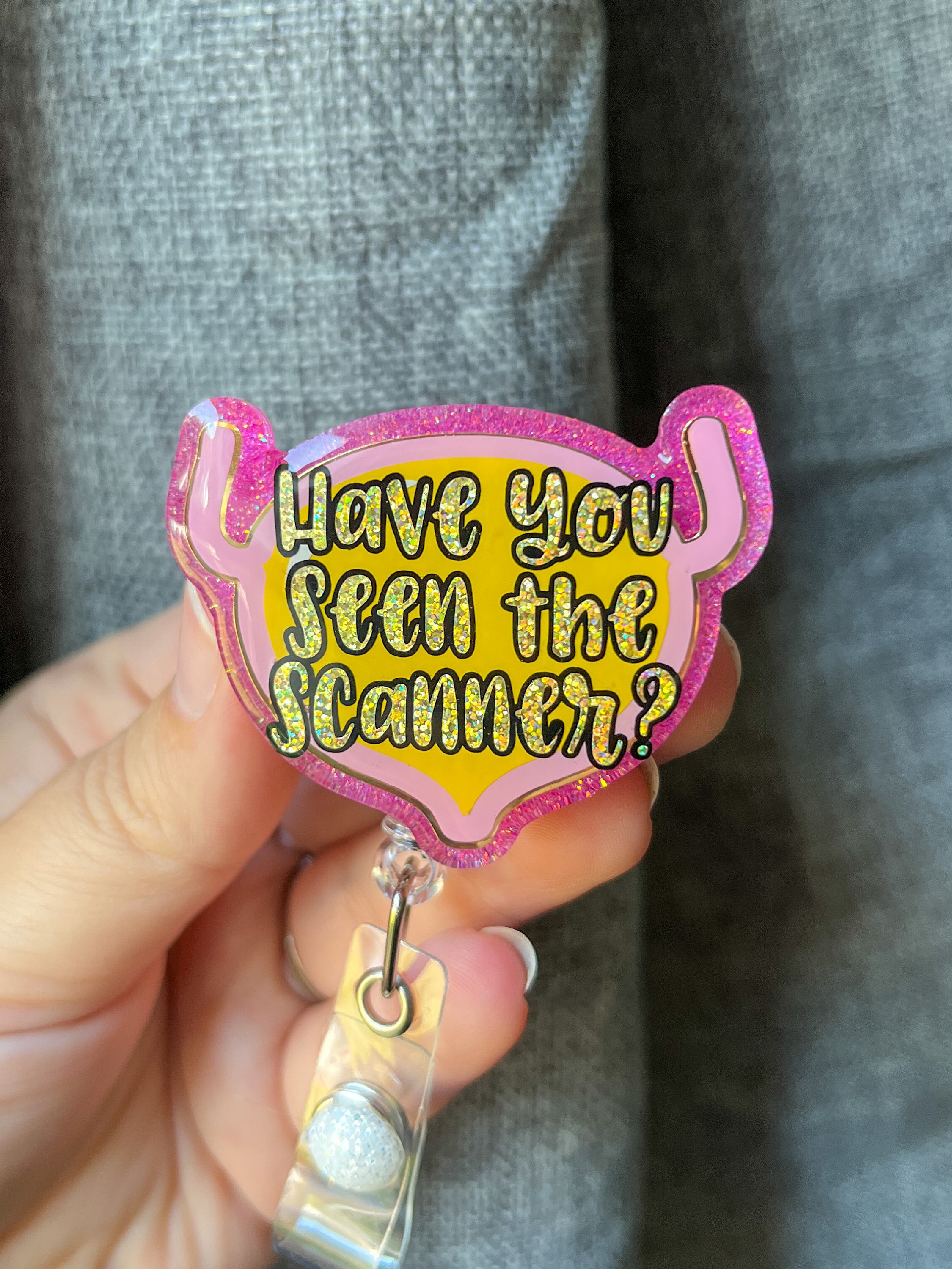 Bladder Scanner Badge Reel, Registered Nurse, CNA, Badge Holder, LVN, Funny