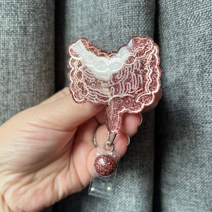Colon Intestines Badge Reel Rose Gold -Gastrointestinal/ Gastroenterology/ Endoscopy
