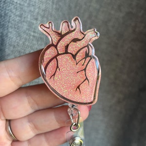Heart Badge Reel Light Pink - Cardiology