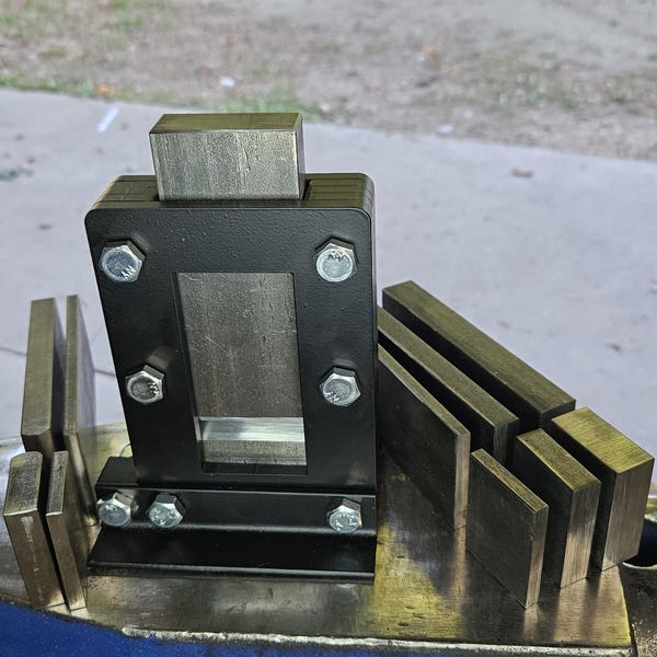 Blacksmith Guillotine Tool with Interchangeable Dies – 4140 Alloy Steel – 3/4″, 1/2″ & 1/4″ x 2″ – Forging + Knife Making Tool–Made in USA