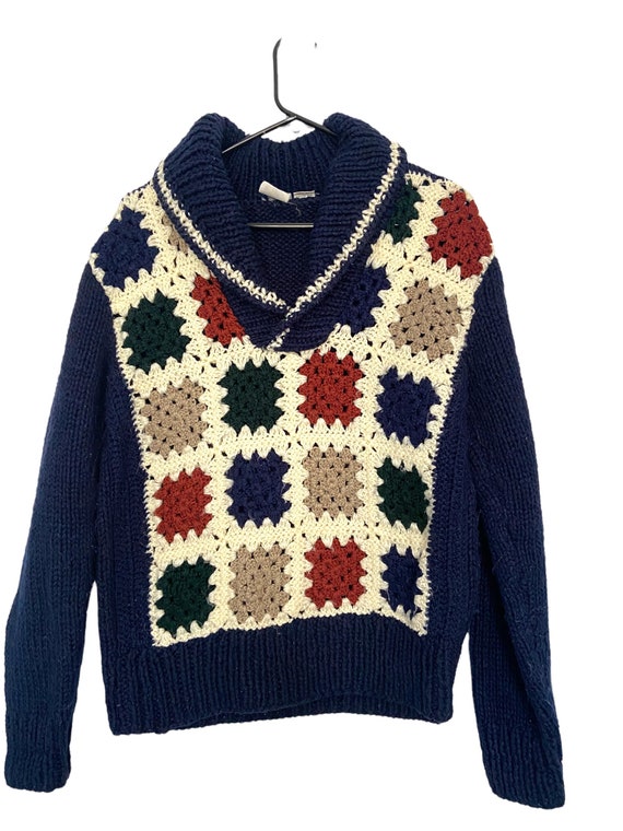 Vintage Granny square sweater crochet afghan