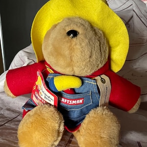 Vintage 1997 Paddington Bear Sears Craftman Tool Plush Stuffed Animal Toy