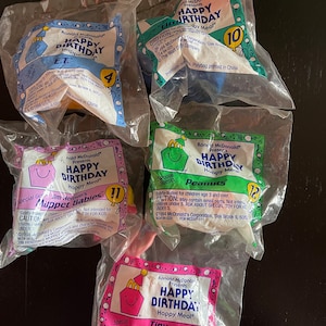 Vintage 1994 McDonald’s Happy Birthday Happy Meal Toys Collectibles Muppets Peanuts Tiny Toons ET Little Mermaid