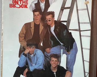 Vintage 1990 New Kids On The Block Poster Ladder Pose