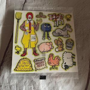 Vintage 1986 McDonald’s Happy Meal Colorforms Sticker Playset Ronald Grimace Birdie Hamburgler