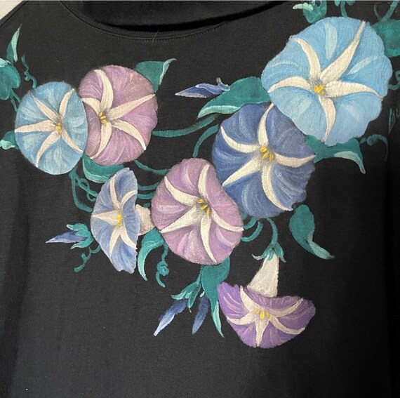 Vintage 1980’s Floral Custom Hand Painted Dress B… - image 4