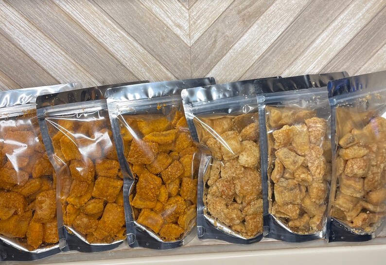 Cracklin Cracklings pork Skins Pork Rinds Pork Salty Snack Keto Snack