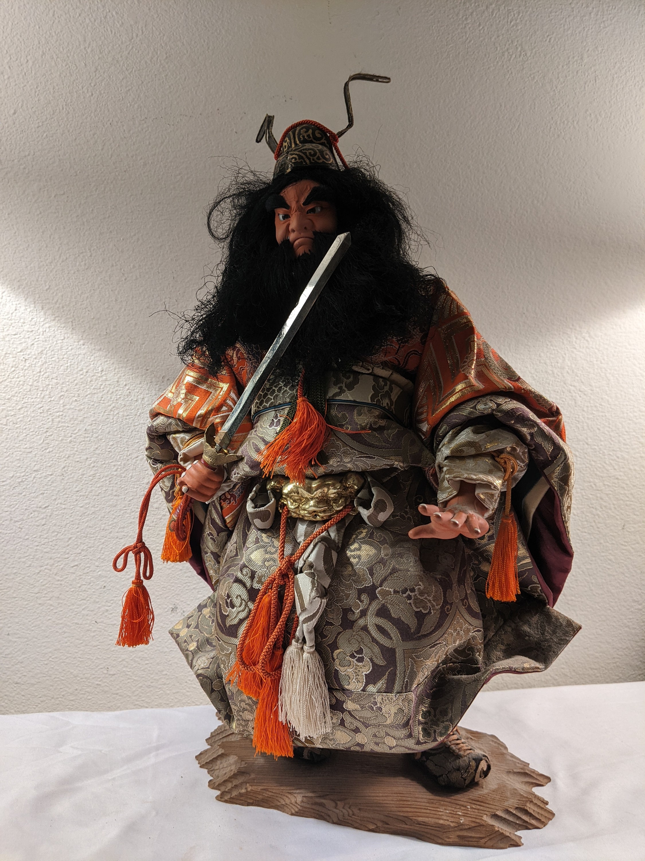 Old Japanese Red Shoki Demon Queller Doll Fearless Captor of