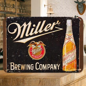 Beer Bar Sign, Round Beer Sign,Beer Lover Gift, Sign For Beers,Bar Owner Gift, Beer Decor,Beer Lover Decor,Vintage Style Sign Gifts for Dad