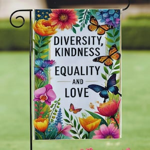 Equality and Love Garden Flag,LGBT Garden Flag,Garden Flag,Yard Flag,Personalized Home Garden Flag,Housewarming Gift,12x18 Inch Double Sided