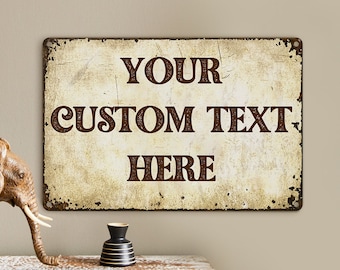 Letrero metálico personalizado, Letreros personalizados, Letrero de cueva de hombre, Señales de carretera personalizadas, Letrero de calle metálico personalizado, Letrero metálico personalizado con logotipo de texto, Letrero de aluminio
