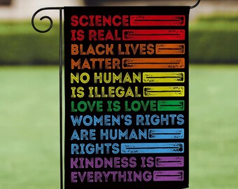 PEACE Garden Flag, Pride Flag, Pride Yard Flag, Pride Garden Flag, Human Rights Flag, - 18 x 12" Welcome Garden Flag, Inclusive House Flag