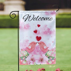Valentines Day Garden Flag,Valentines Garden Flag,Personalized Camping Lover Gift,Love Garden Flag,DOUBLE SIDED Valentine Decor Outdoor Flag