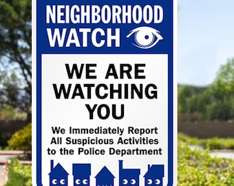 Neighborhood Crime Watch Metal Sign: Home Security (6” or 12”) - Etsy